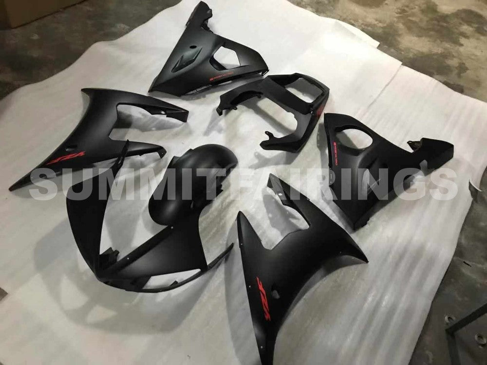 Fairings For Yamaha - YZF-600 R6 2003-2004 Matt Black Red Decals