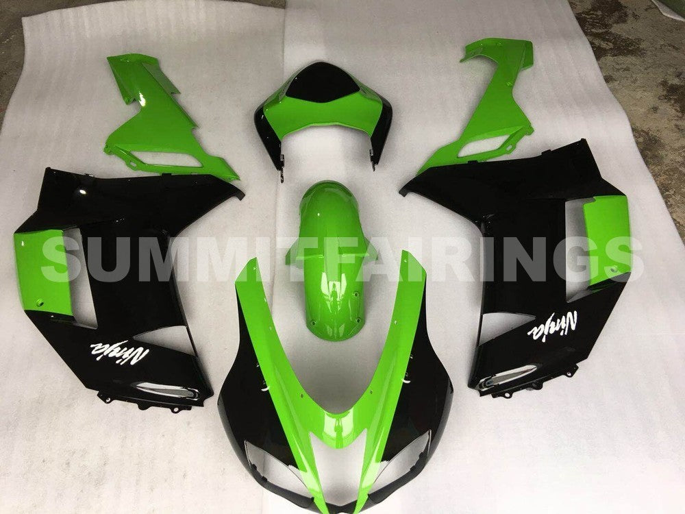 Fairings For Kawasaki ZX6R ZX636 Green Black Ninja ZX6R (2007-2008)