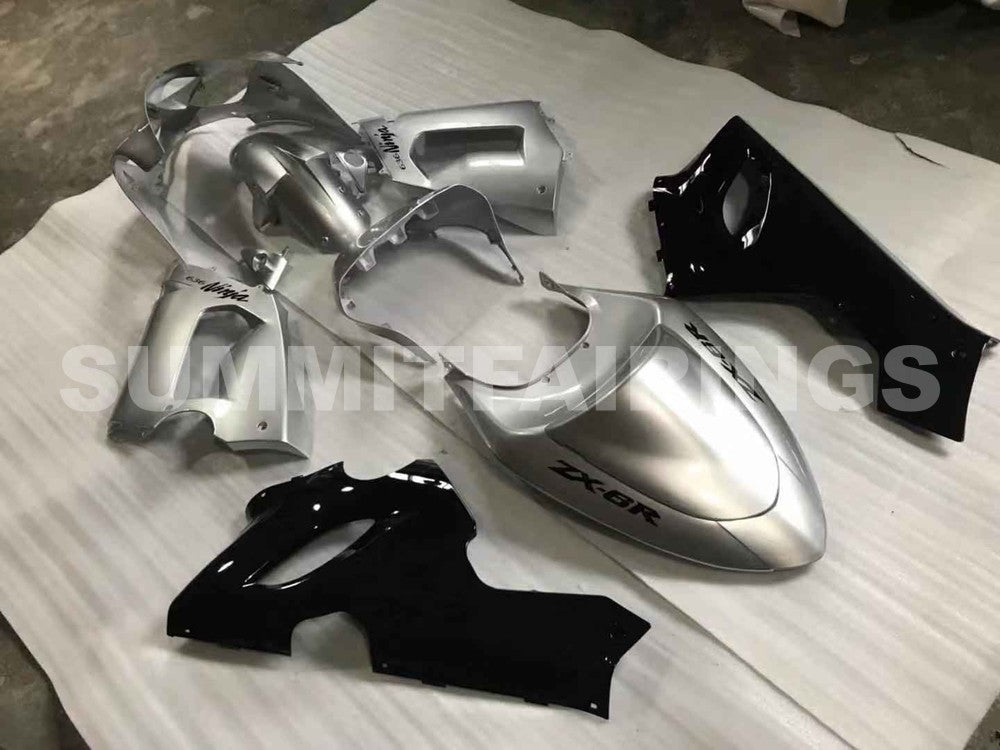 Fairings For Kawasaki ZX6R 636 Grey Black Ninja (2005-2006)