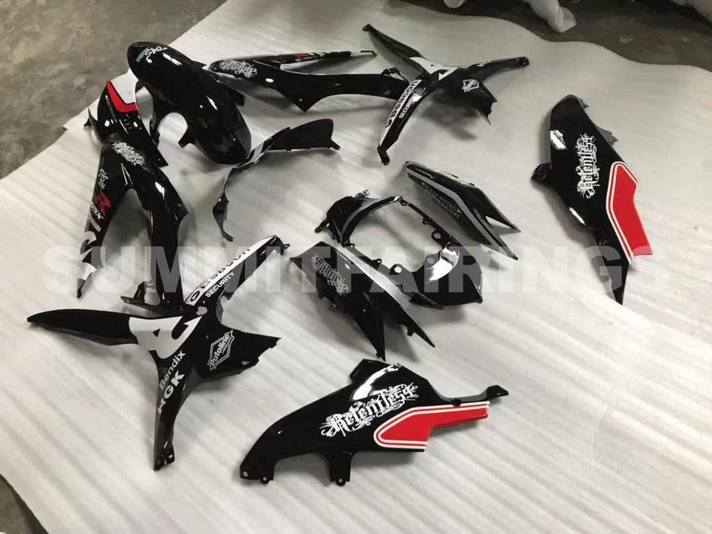 Fairings For Suzuki GSXR 600 750 Black Red Relentless (2008-2009-2010)