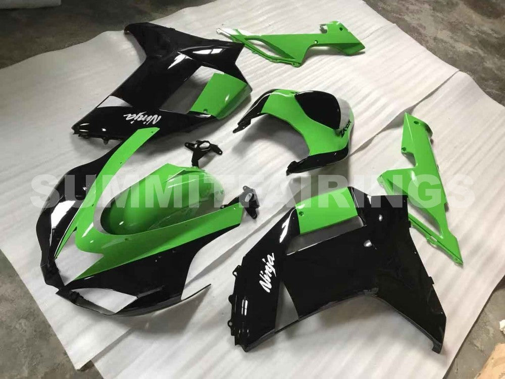 Fairings For Kawasaki ZX6R ZX636 Green Black Ninja ZX6R (2007-2008)