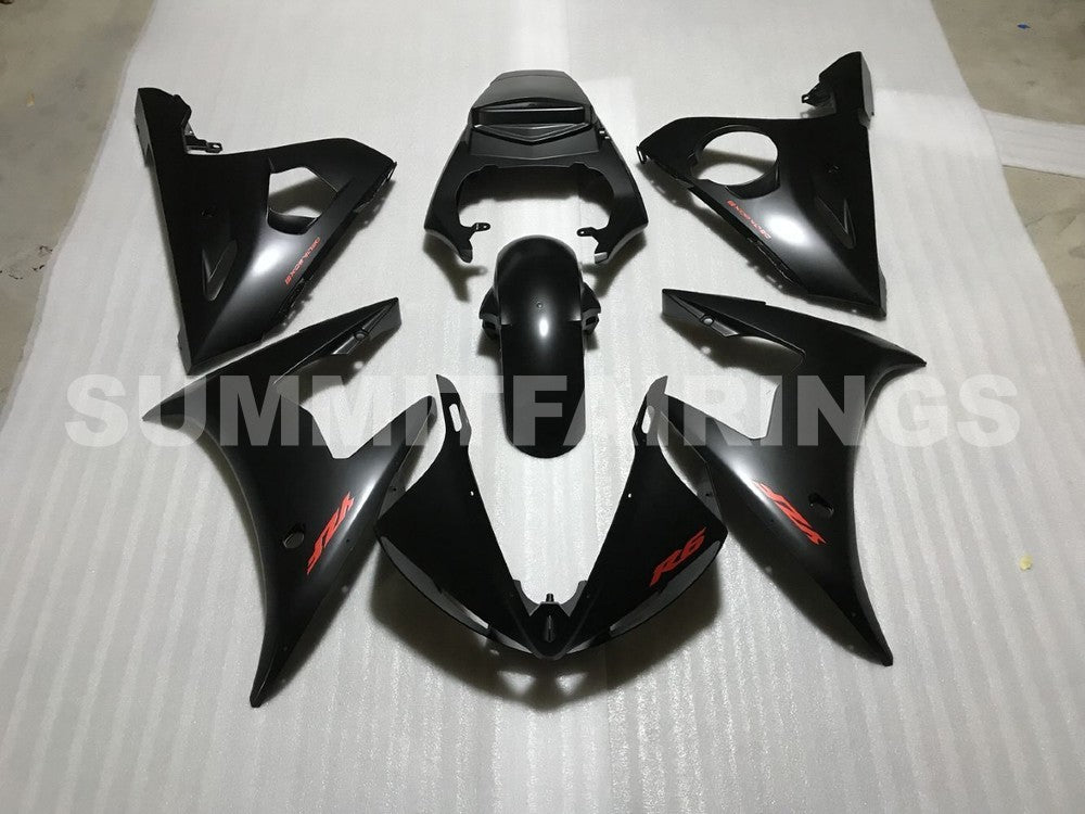 Fairings For Yamaha - YZF-600 R6 2003-2004 Matt Black Red Decals