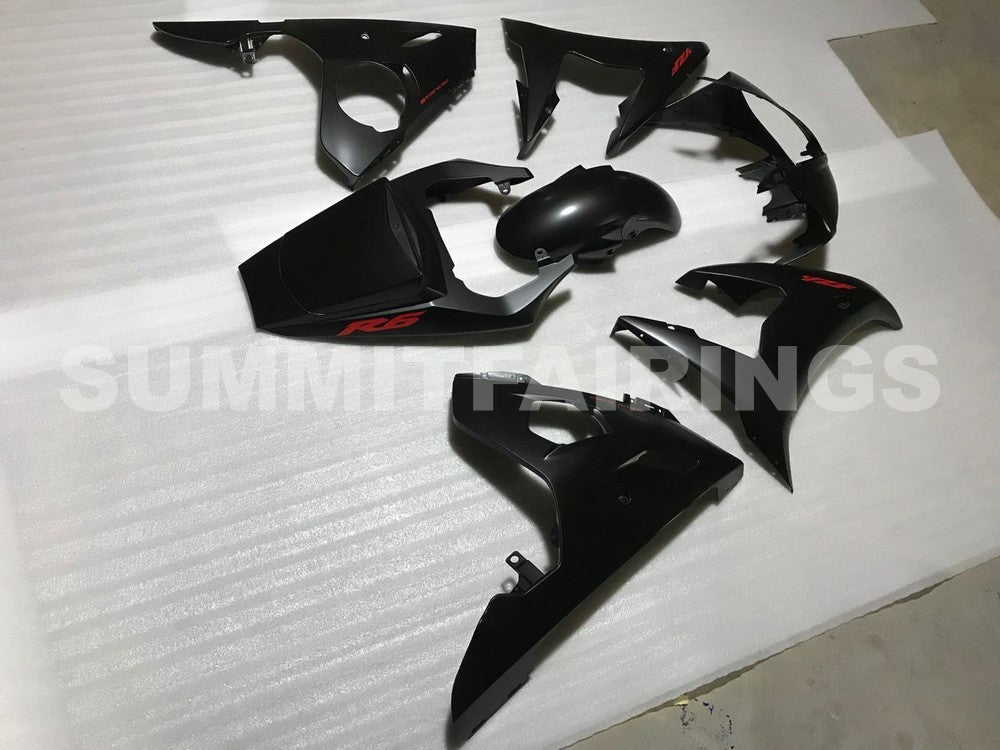 Fairings For Yamaha - YZF-600 R6 2003-2004 Matt Black Red Decals
