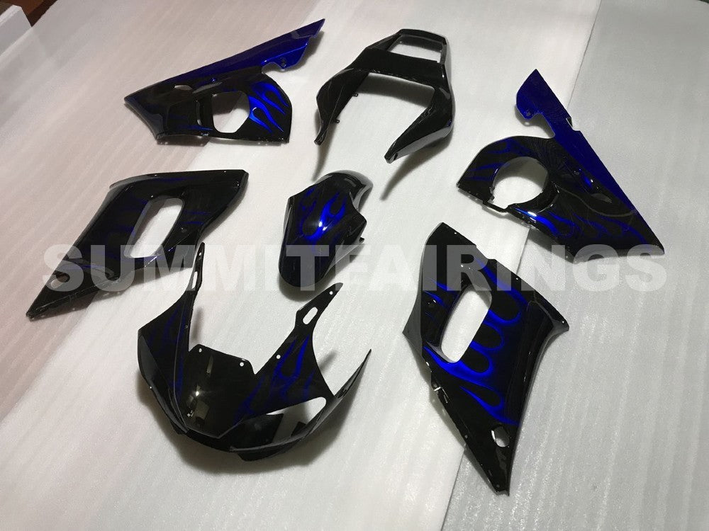 Fairings For Yamaha YZF-R6 Black & Blue Flame R6 (1998-2002)