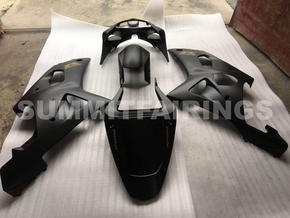 Fairings For Suzuki - GSXR1000 K1/2 2000-2002 Matt Black Gold Decal