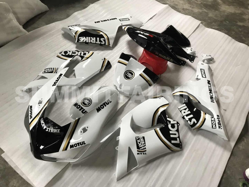 Fairings For Kawasaki ZX6R 636 Black White Ninja (2005-2006)