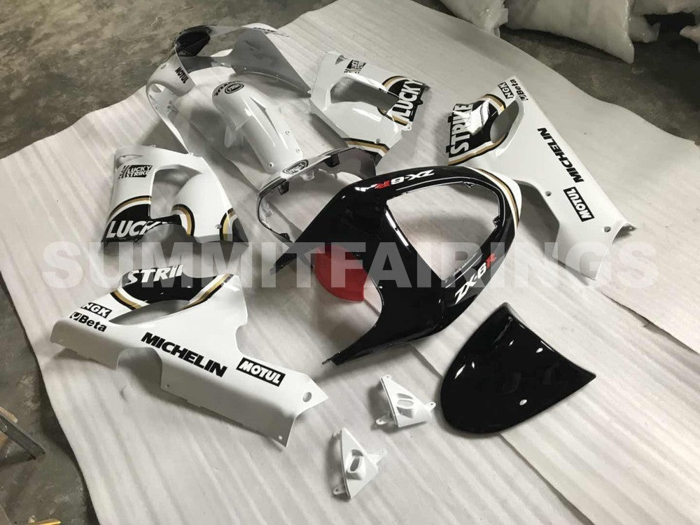 Fairings For Kawasaki ZX6R 636 Black White Ninja (2005-2006)