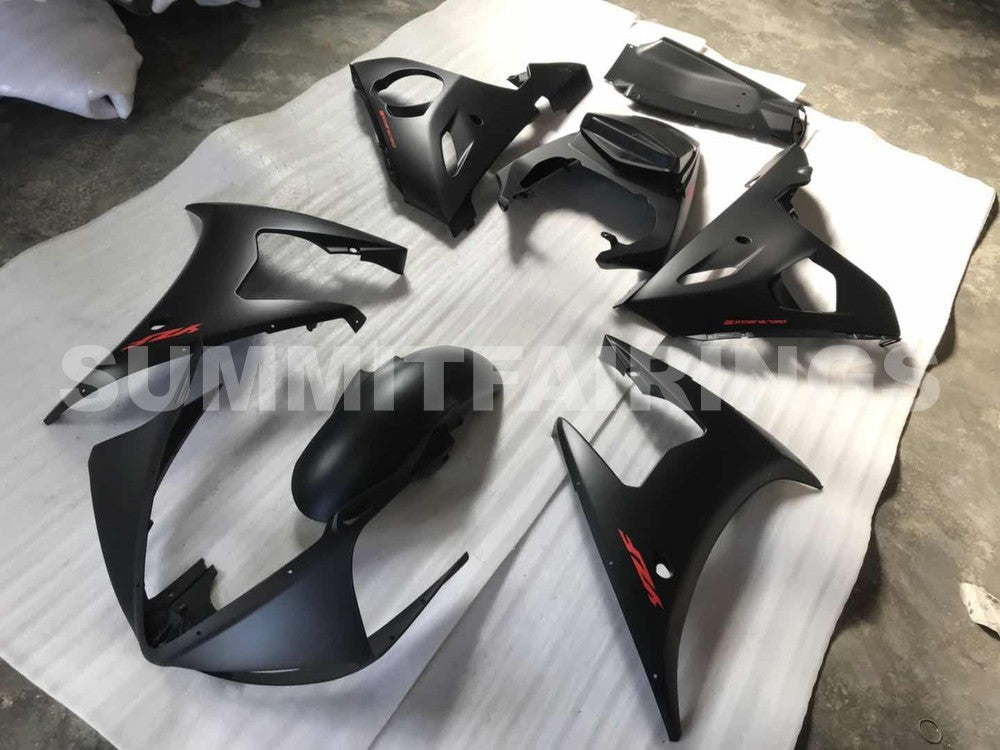 Fairings For Yamaha - YZF-600 R6 2003-2004 Matt Black Red Decals