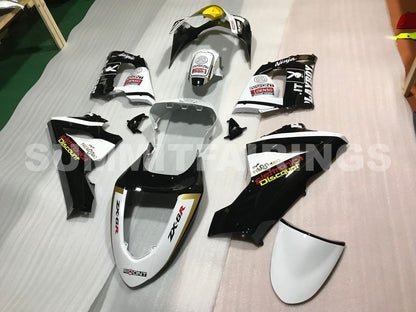 Fairings For Kawasaki ZX6R 636 Black White Yellow (2005-2006)