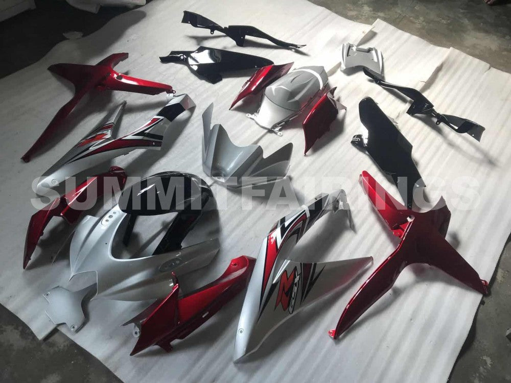 Fairings For Suzuki GSXR 600 750 Silver Red GSXR (2008-2009-2010)