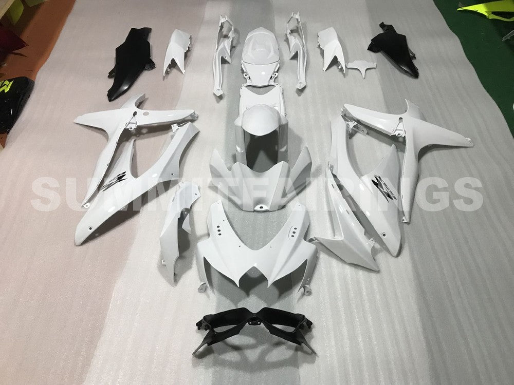 Fairings For Suzuki GSXR 600 750 Pure White Black GSXR (2008-2009-2010)