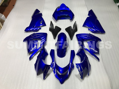 Fairings For Kawasaki Ninja ZX-10R (2004-2005) Blue & Silver Flame
