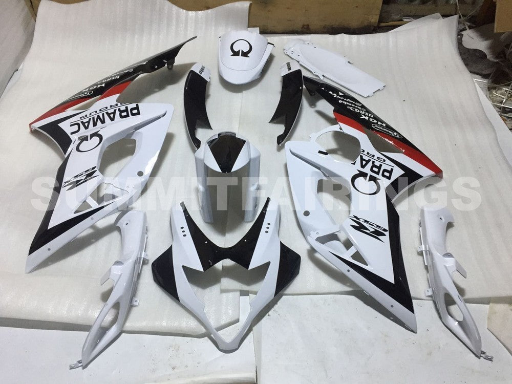 Fairings For Suzuki GSXR 1000 White Black Pramac (2005-2006)