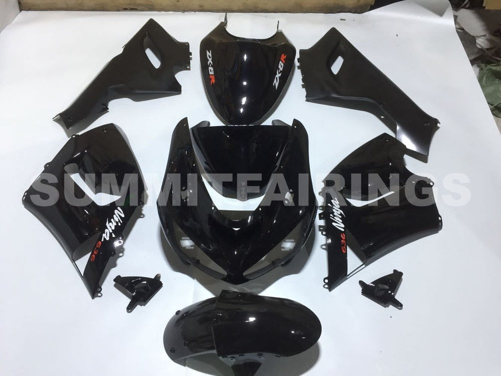 Fairings For Kawasaki ZX6R 636 Black ZX6R (2005-2006)
