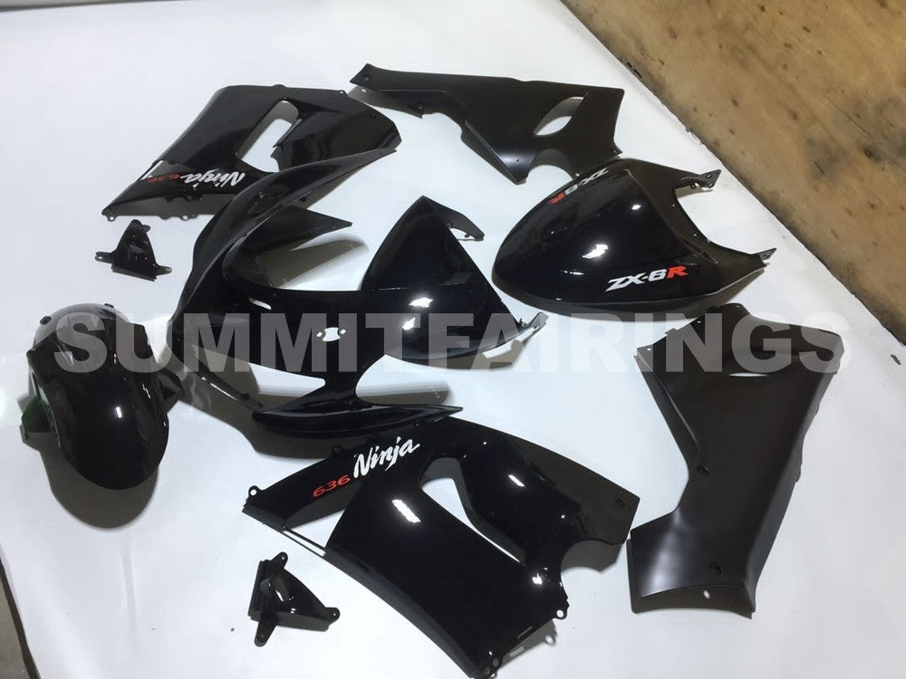 Fairings For Kawasaki ZX6R 636 Black ZX6R (2005-2006)