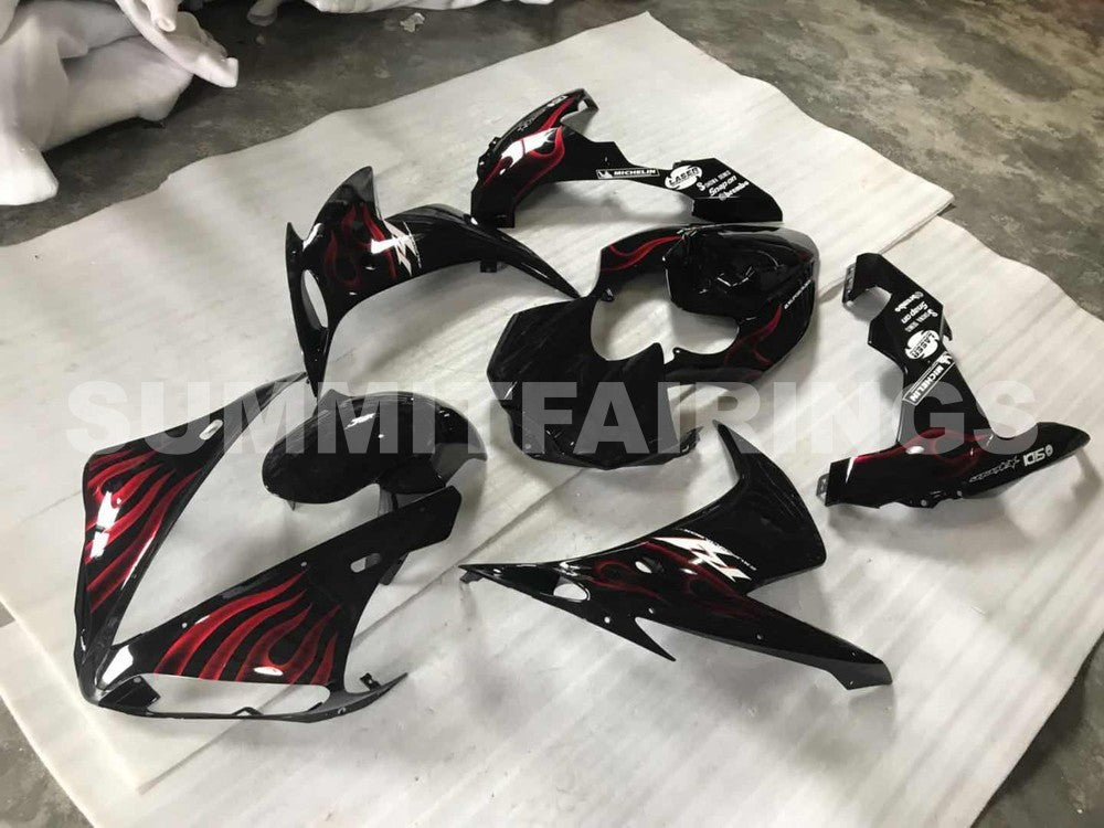Fairings For Yamaha YZF-R1 Black & Red Flame R1 (2004-2006)
