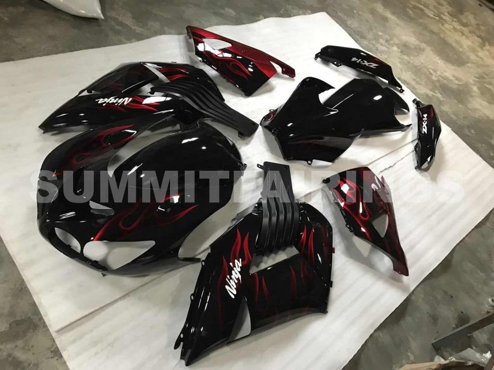 Fairings For Kawasaki Ninja ZX-14R (2006-2011) Red Flame