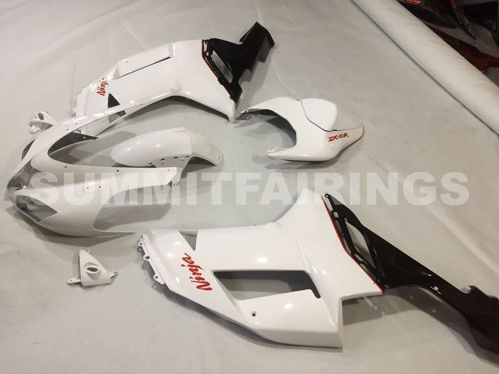 Fairings For Kawasaki ZX6R ZX636 Pure White Red Black ZX6R (2007-2008)