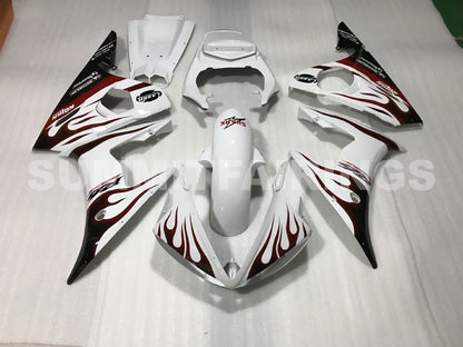 Fairings For Yamaha YZF-R6 White & Black Red Flame R6 (2005)