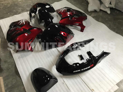 Fairings For Suzuki GSX-R1300 Hayabusa, 1996-2007 - Black with Red Flames