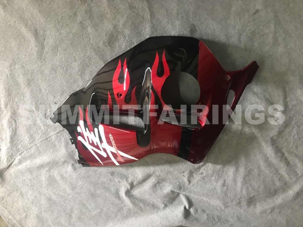 Fairings For Suzuki GSX-R1300 Hayabusa, 1996-2007 - Black with Red Flames