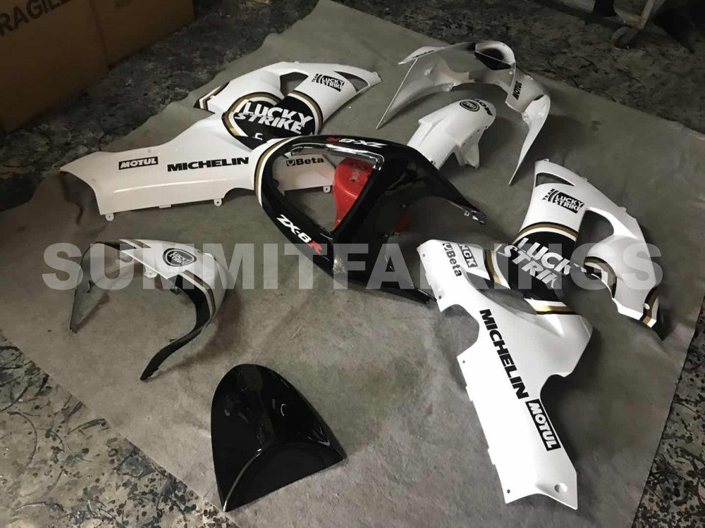 Fairings For Kawasaki ZX6R 636 Black White Ninja (2005-2006)