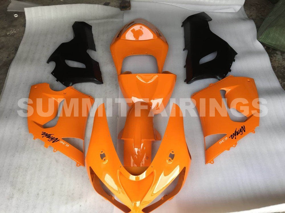 Fairings For Kawasaki ZX-6R, 2005-2006 - Orange & Black