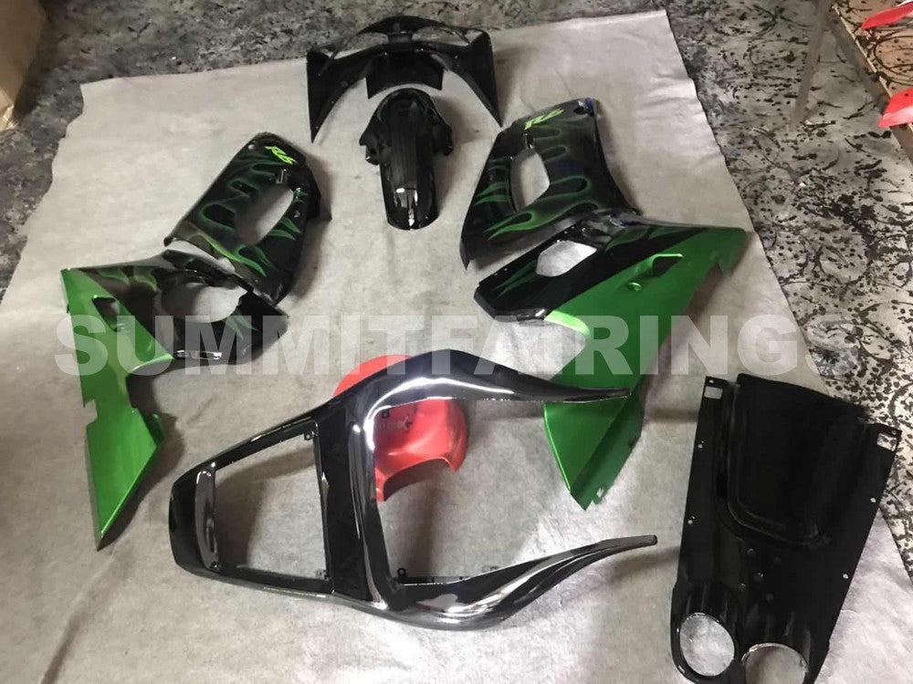 Fairings For Yamaha YZF-R6 Black & Green Flame R6 (1998-2002)