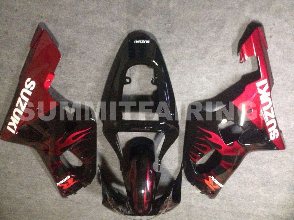 Fairings For Kawasaki ZX 10R Black & Red Flame Ninja (2004-2005)