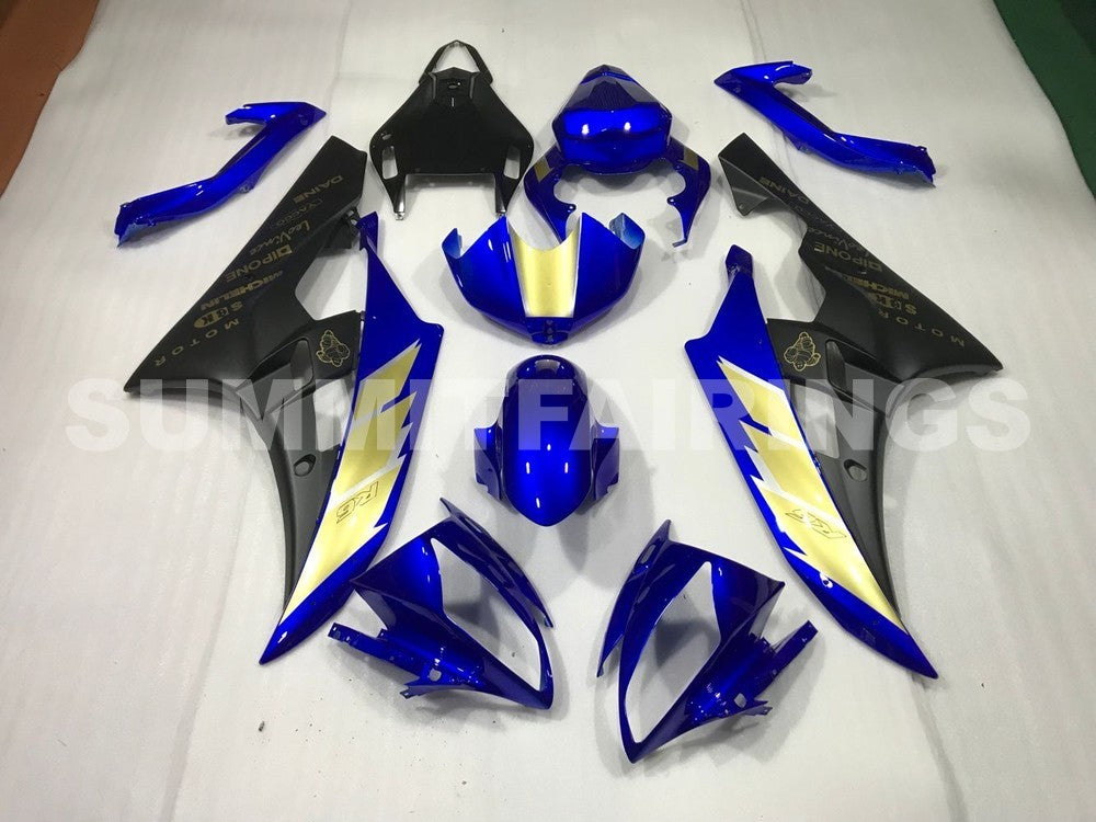 Fairings For Yamaha R6, 2006-2007 - Black Blue with Gold Sticker