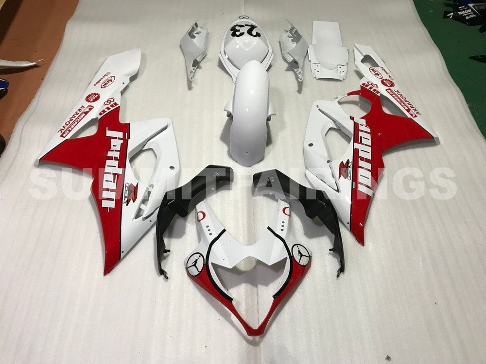 Fairings For Suzuki GSXR 1000 White & Red Jordan (2005-2006)