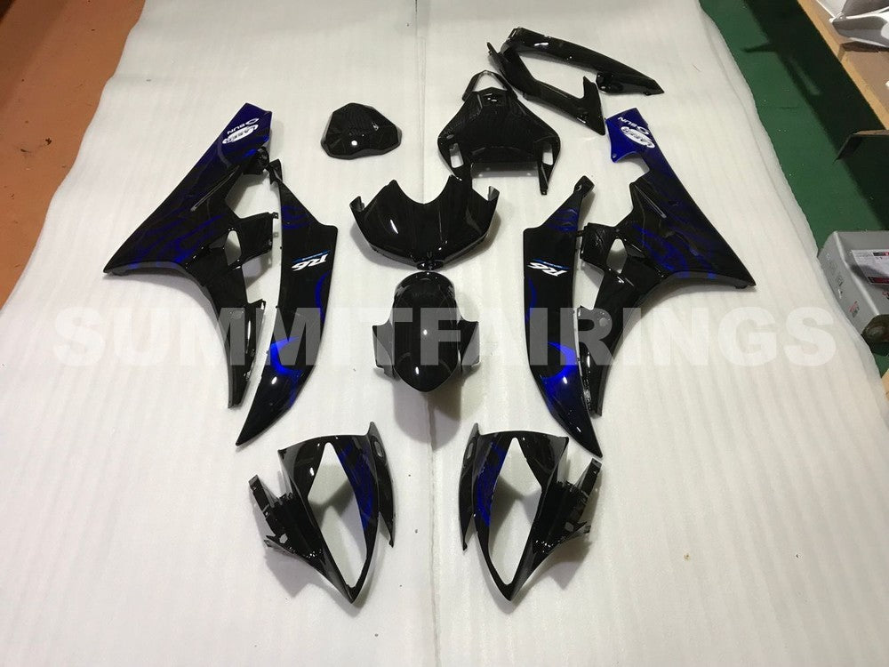 Fairings For Yamaha YZF-R6 Black & Blue Flame R6 (2006-2007)