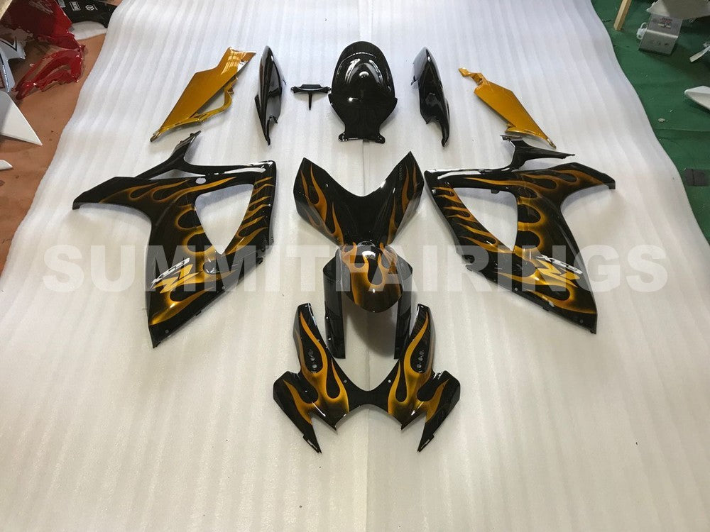 Fairings For Suzuki - GSXR600-750 K6 06-07 Gold Flame