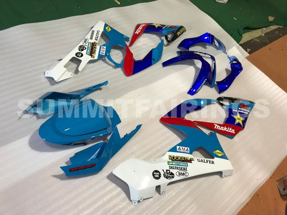 Fairings For Suzuki GSXR 1000 Blue Rockstar Makita GSXR (2005-2006)