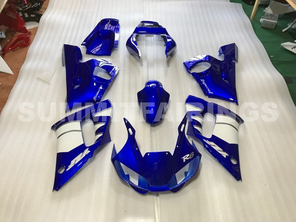 Fairings For Yamaha - YZF-600 R6 1998-2002 Blue and White