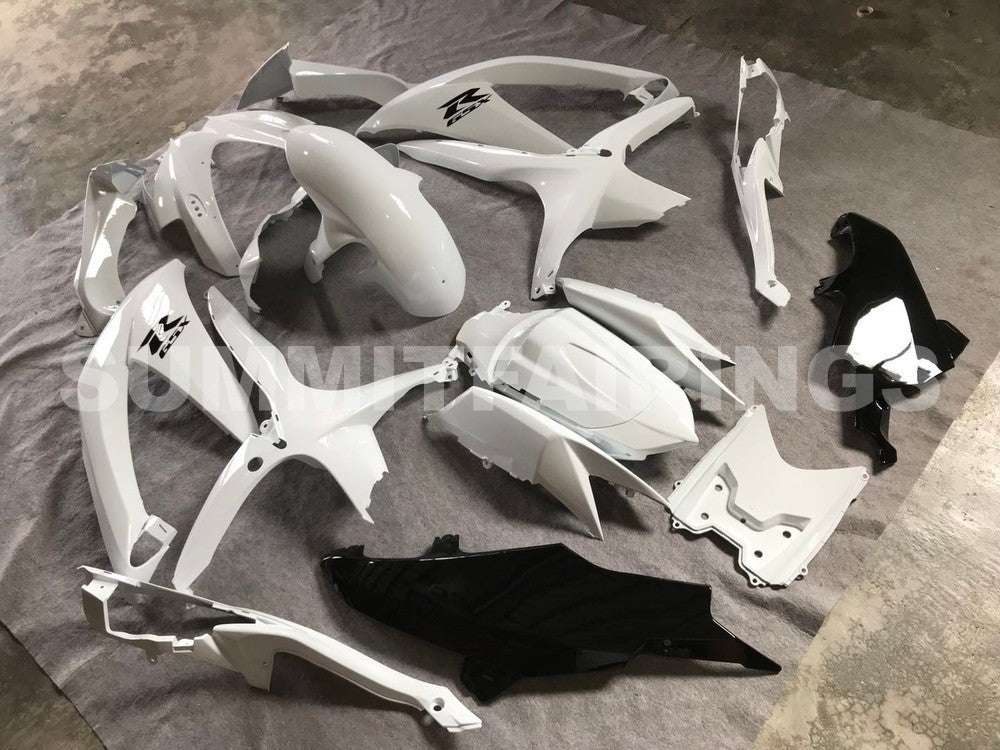 Fairings For Suzuki GSXR 600 750 Pure White Black GSXR (2008-2009-2010)