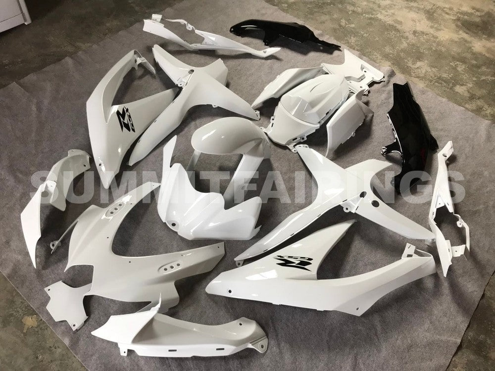 Fairings For Suzuki GSXR 600 750 Pure White Black GSXR (2008-2009-2010)