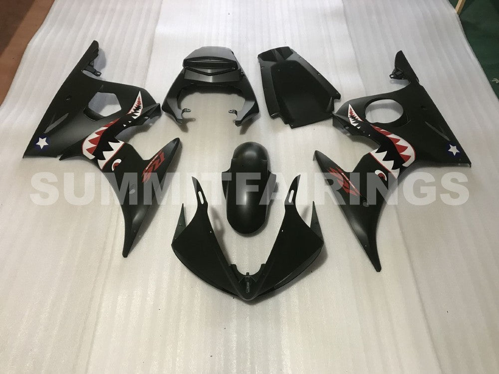 Fairings For Yamaha - YZF-600 R6 2003-2004 Matt Black Red Decals