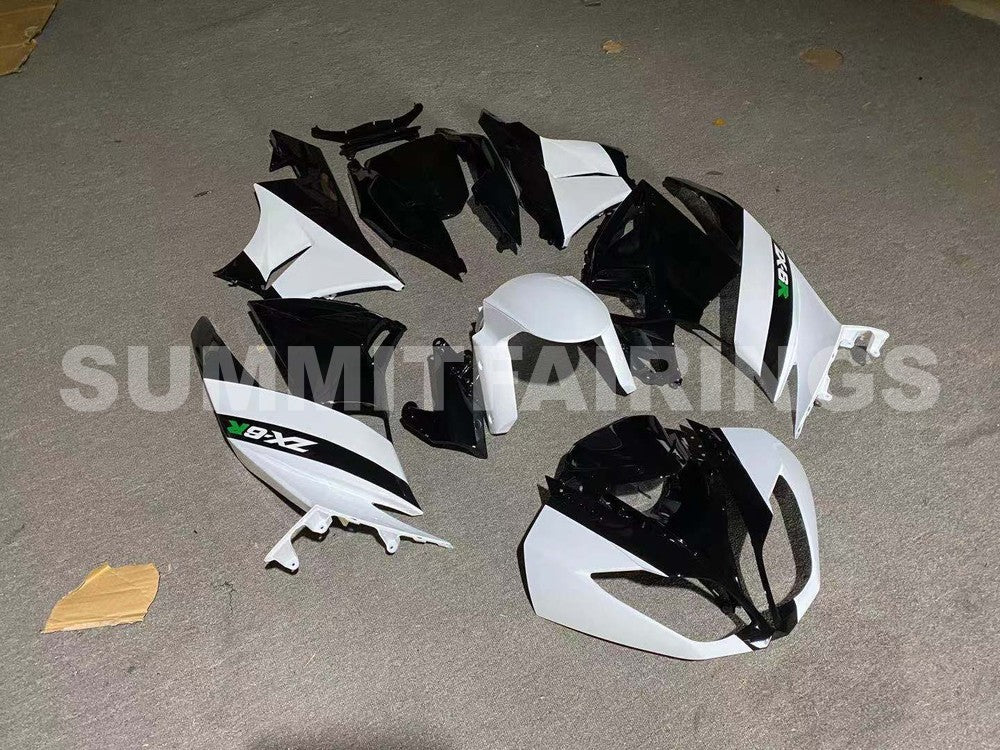 Fairings For Kawasaki ZX-6R, 2009-2012 - White & Black Fairing Kit
