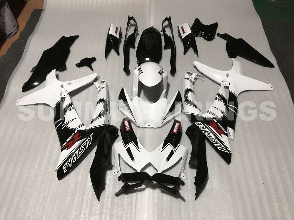 Fairings For Suzuki GSXR 600 750 Black White Alstare Corona (2008-2009-2010)
