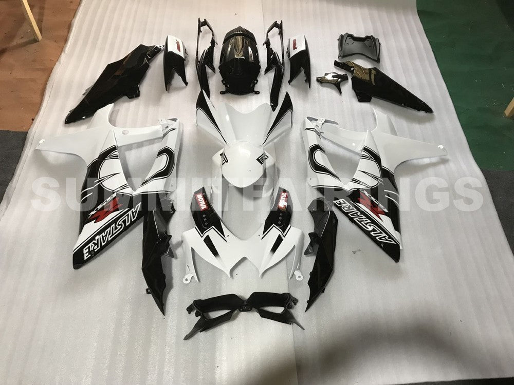Fairings For Suzuki GSXR 600 750 Black White Alstare Corona (2008-2009-2010)