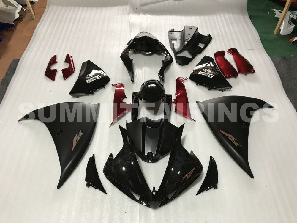 Fairings For Yamaha R1, 2009-2012 - Matte Black Gloss Black