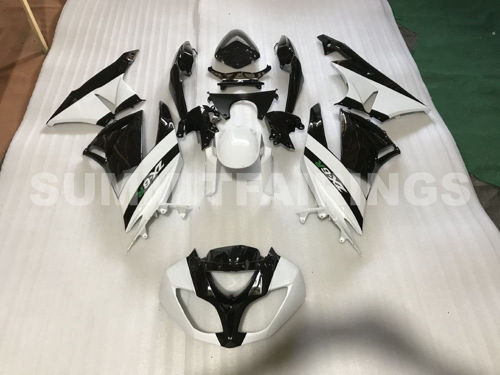 Fairings For Kawasaki ZX-6R, 2009-2012 - White & Black Fairing Kit