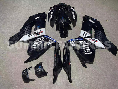 Fairings For Kawasaki ZX14R Black White West Ninja (2006-2011)