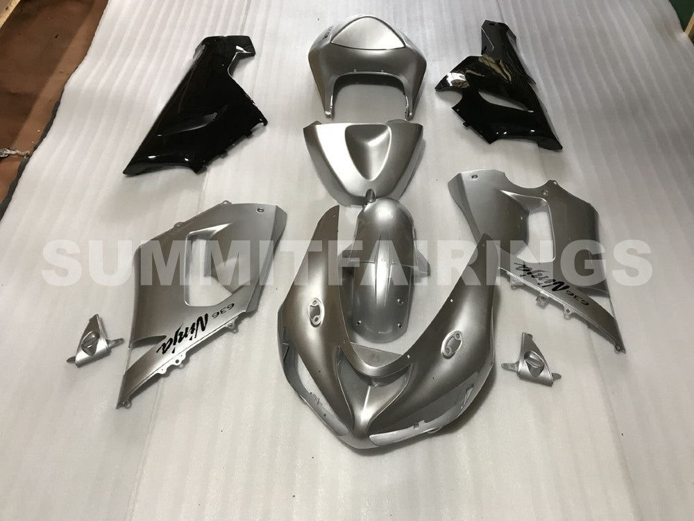 Fairings For Kawasaki ZX6R 636 Grey Black Ninja (2005-2006)