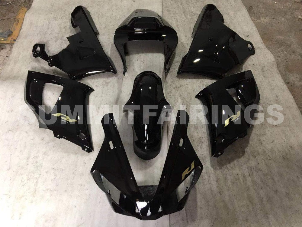 Fairings For Yamaha - YZF1000 R1 00-01 Black, Gold Decals