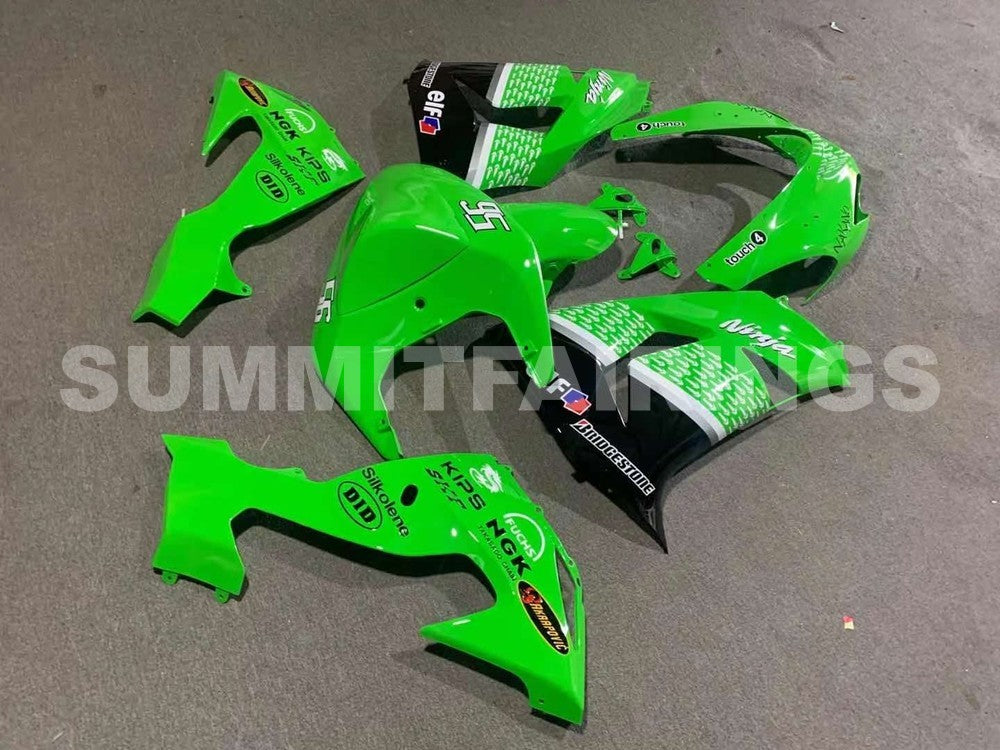 Fairings For Kawasaki ZX 10R Green Black No.56 Nakano (2006-2007)
