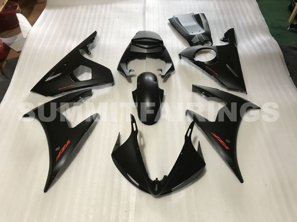 Fairings For Yamaha - YZF-600 R6 2003-2004 Matt Black Red Decals