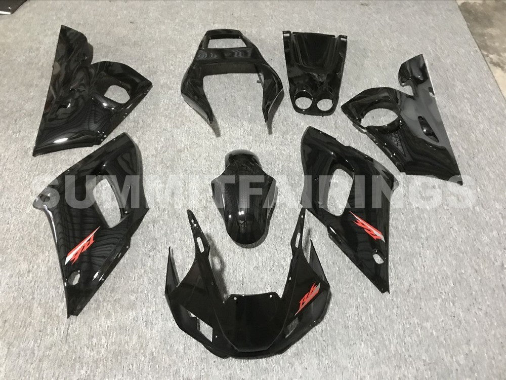 Fairings For Yamaha - YZF-600 R6 1998-2002 Gloss Black Red Decals
