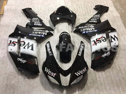 Fairings For Kawasaki ZX6R ZX636 Black White West Ninja (2007-2008)